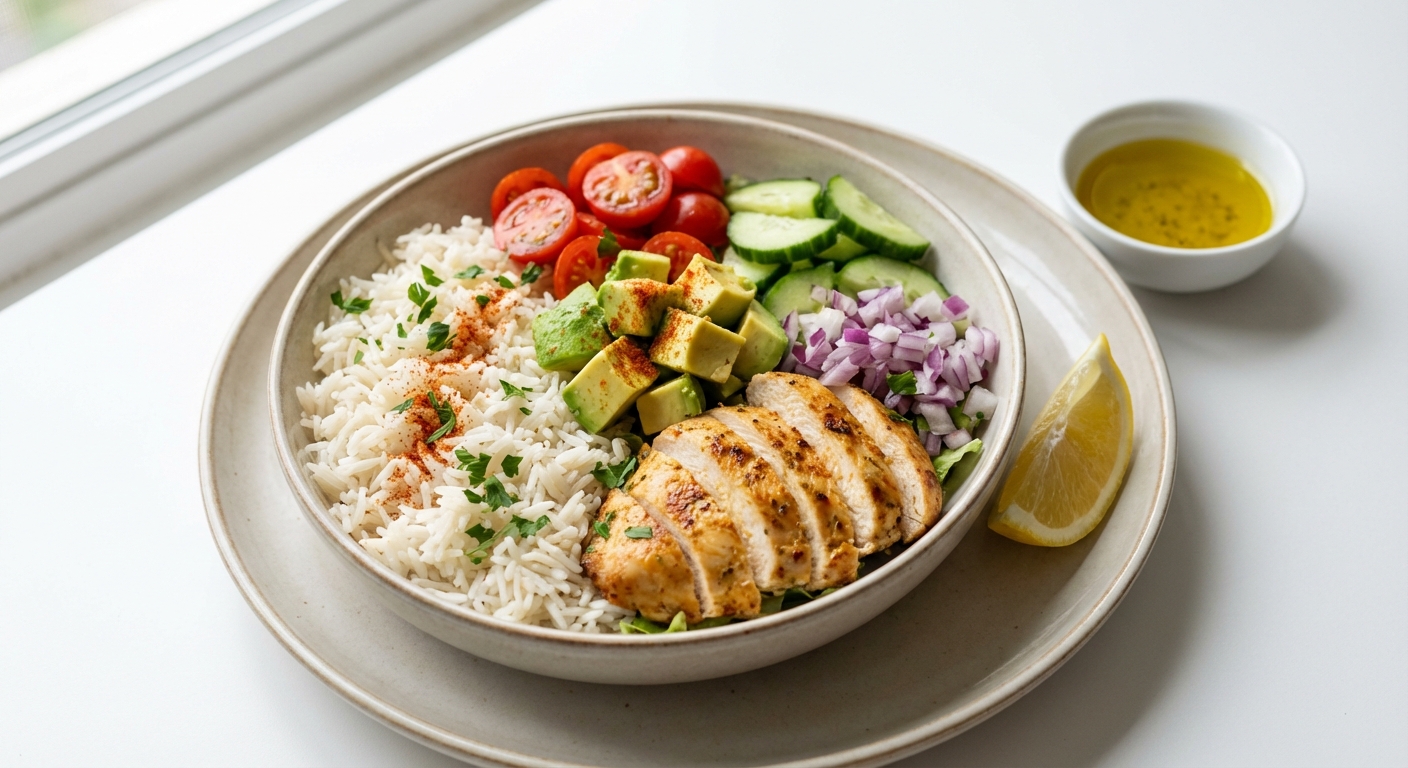 Sałatka z Ryżu Basmati, Kurczaka i Awokado