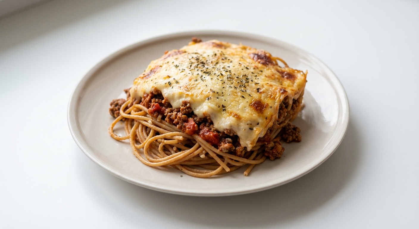 Zapiekane Spaghetti z Wołowiną i Beszamelem