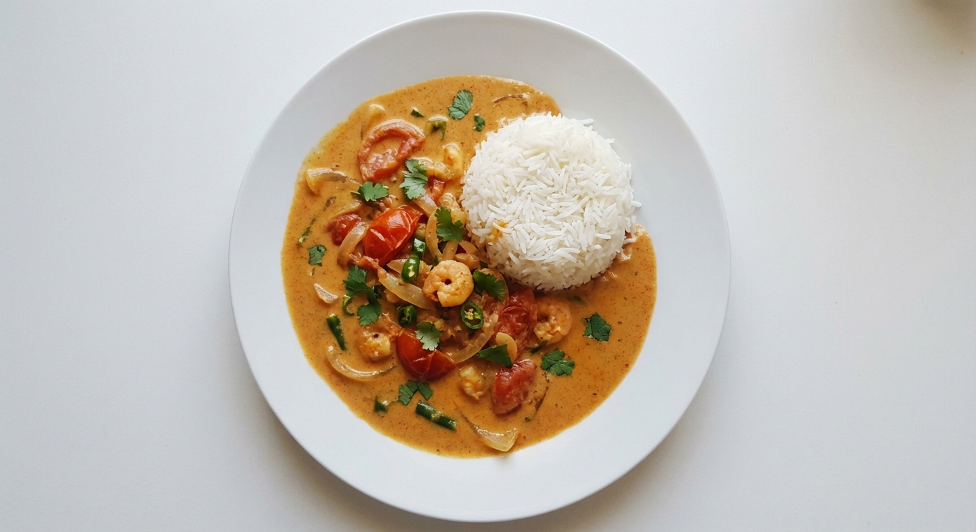 Krewetki w mleku kokosowym z curry