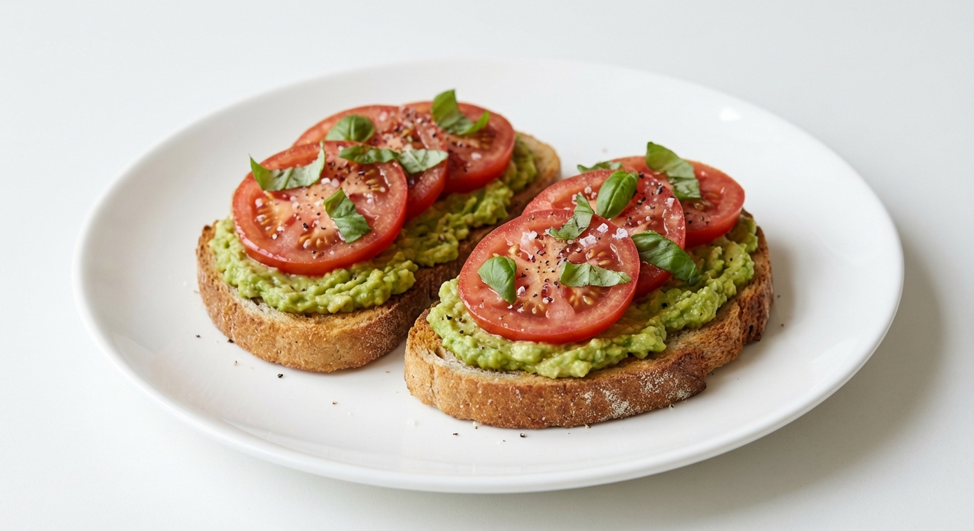 Żytnie tosty z awokado i pomidorem