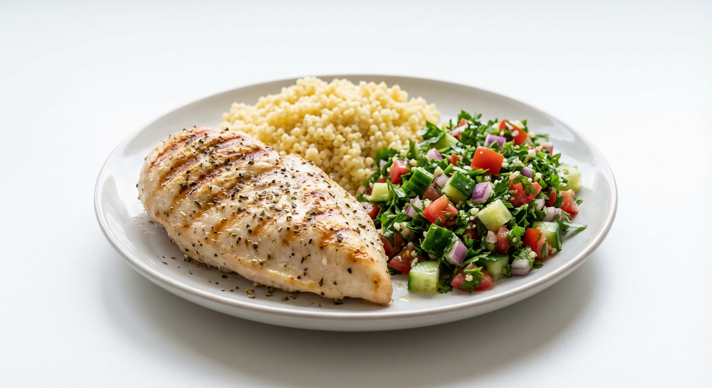 Kurczak z kaszą jaglaną i tabbouleh