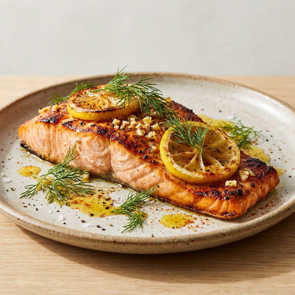Łosoś pieczony z cytryną i koperkiem