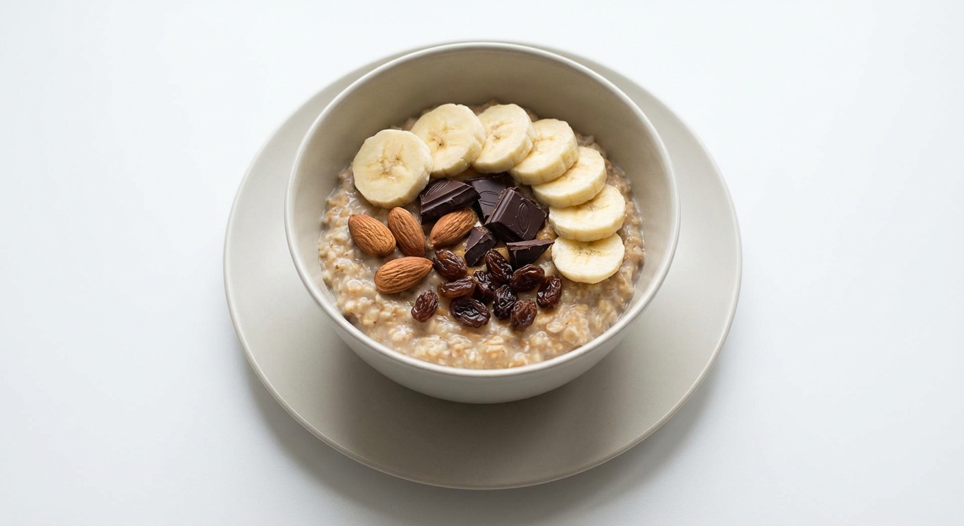 Owsianka z Bananem, Migdałami i Czekoladą