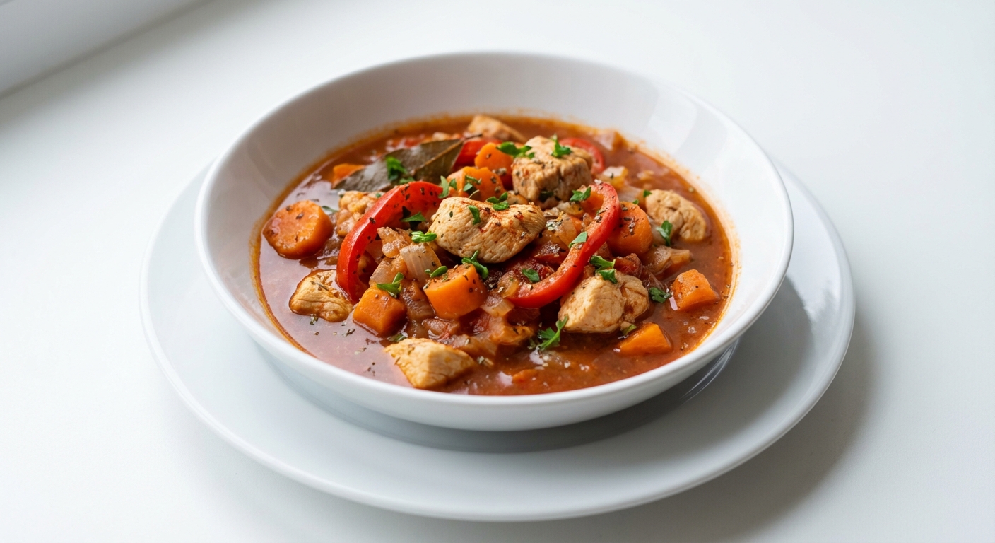 Gulasz z Kurczaka z Papryką i Marchewką