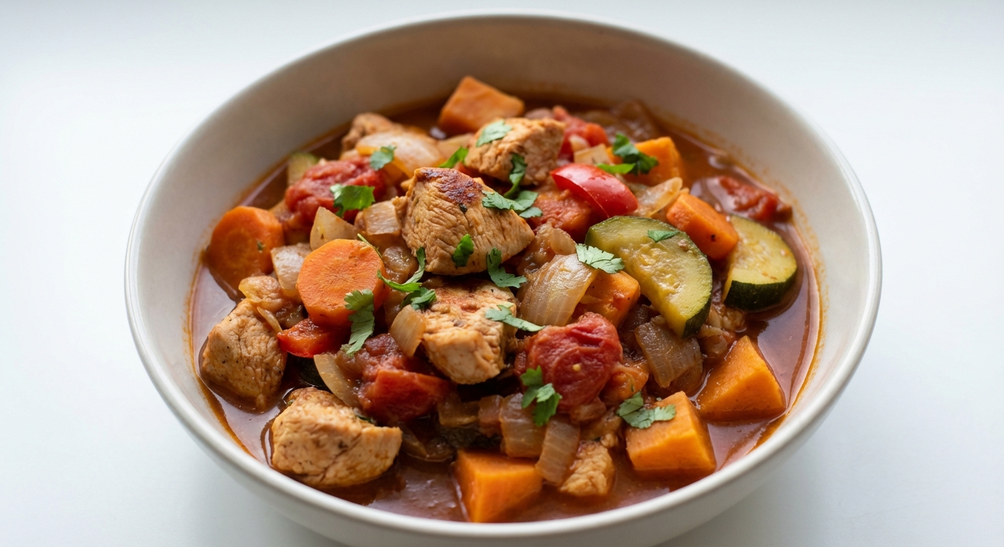 Gulasz z Kurczaka, Batatów i Warzyw