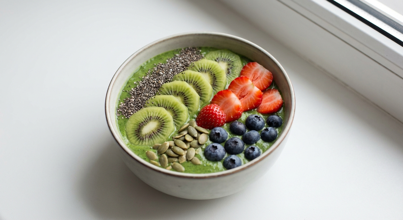 Kiwi, Szpinak & Chia Smoothie Bowl