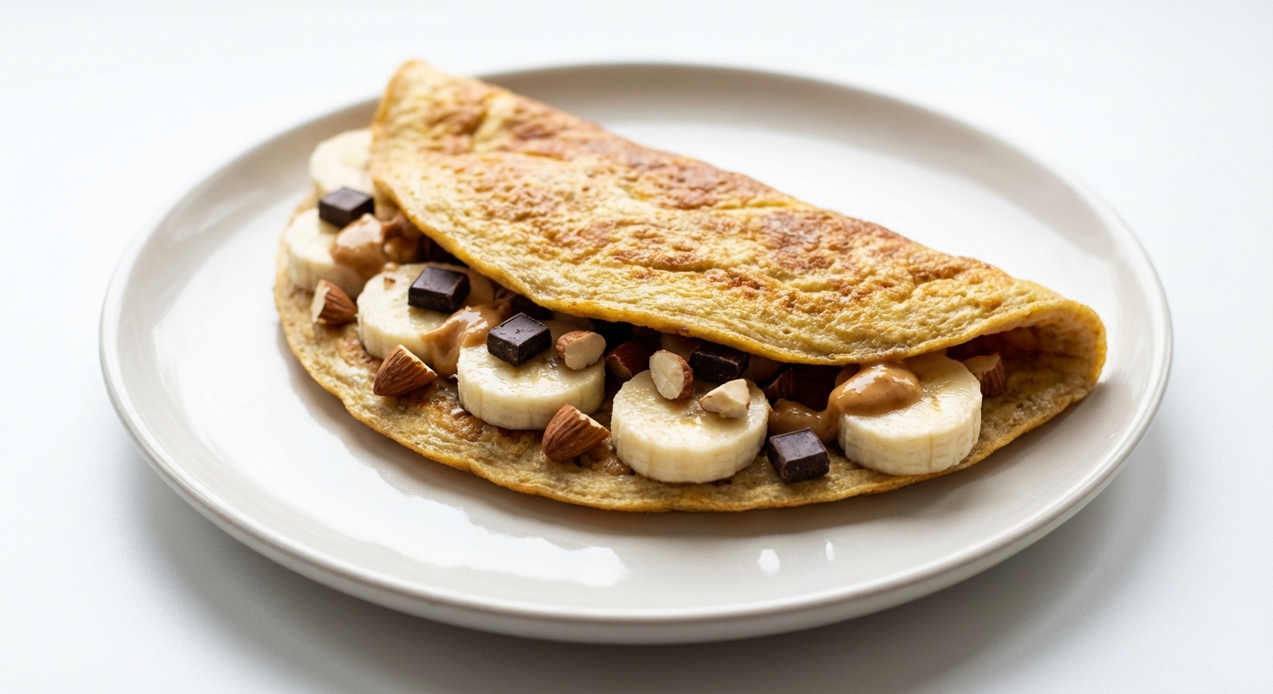 Omlet z Bananem, Miodem i Migdałami