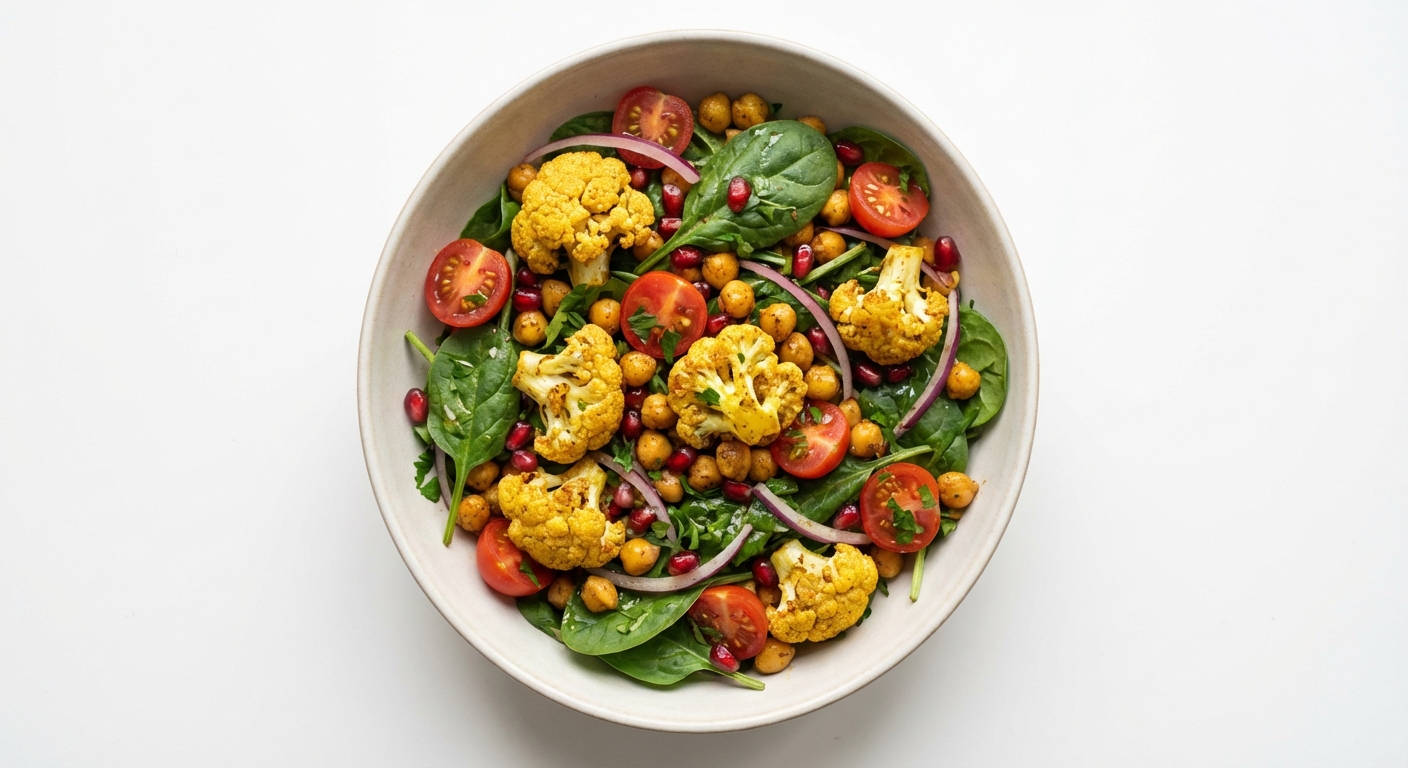 Sałatka z Kalafiora, Ciecierzycy i Granatu