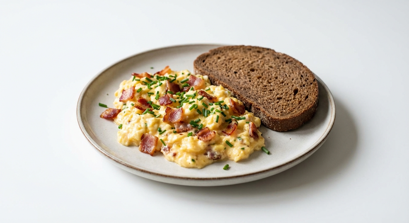 Jajecznica z Boczkiem i Szczypiorkiem