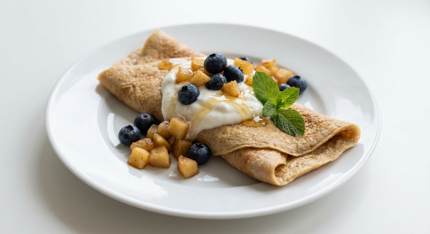 Omlet z Jabłkiem, Borówką i Skyrem