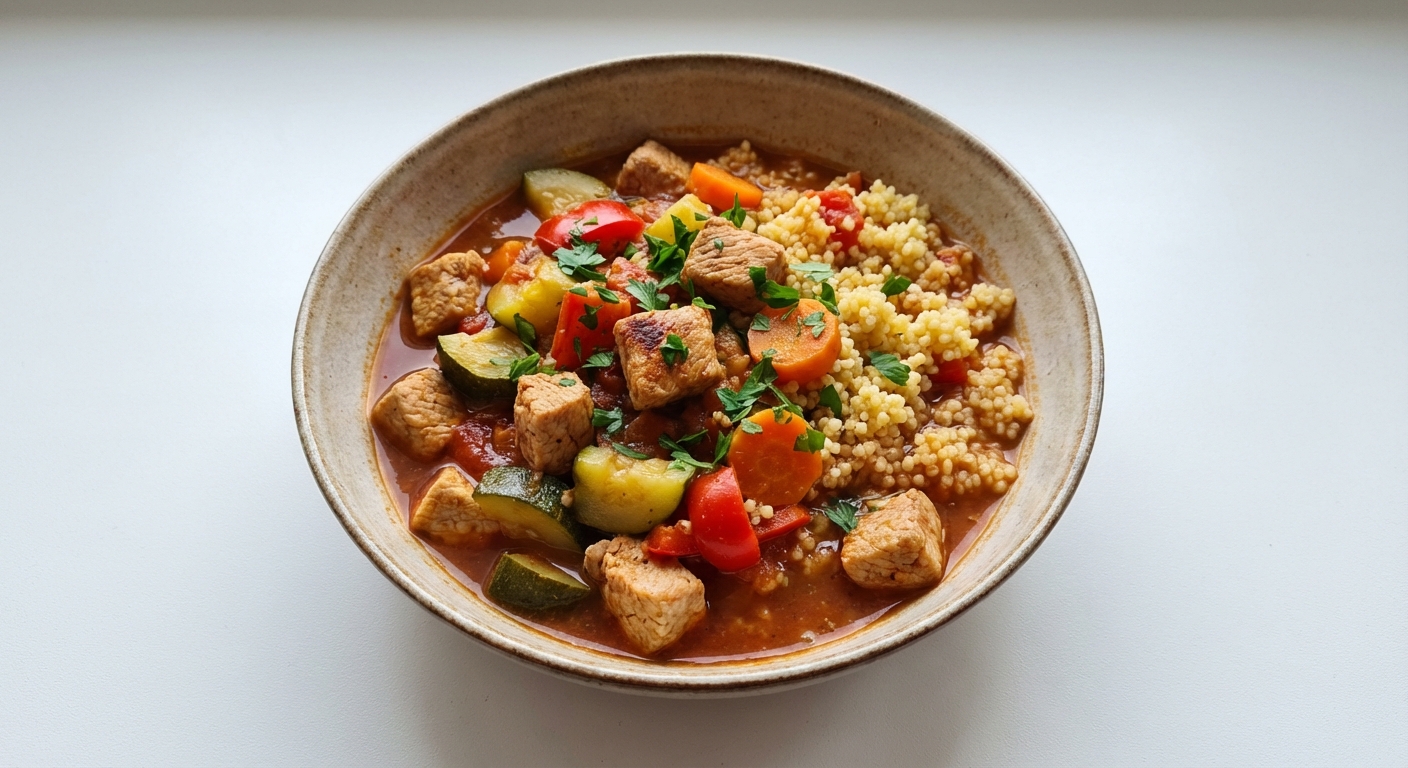 Gulasz z Indyka, Warzyw i Kaszy Jaglanej