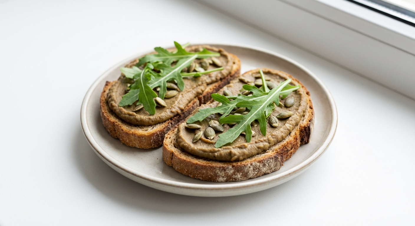 Żytnie Tosty z Soczewicą i Rukolą