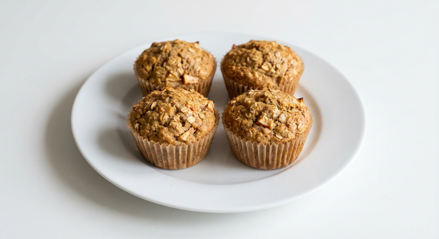 Owsiane Muffiny z Jabłkiem i Miodem