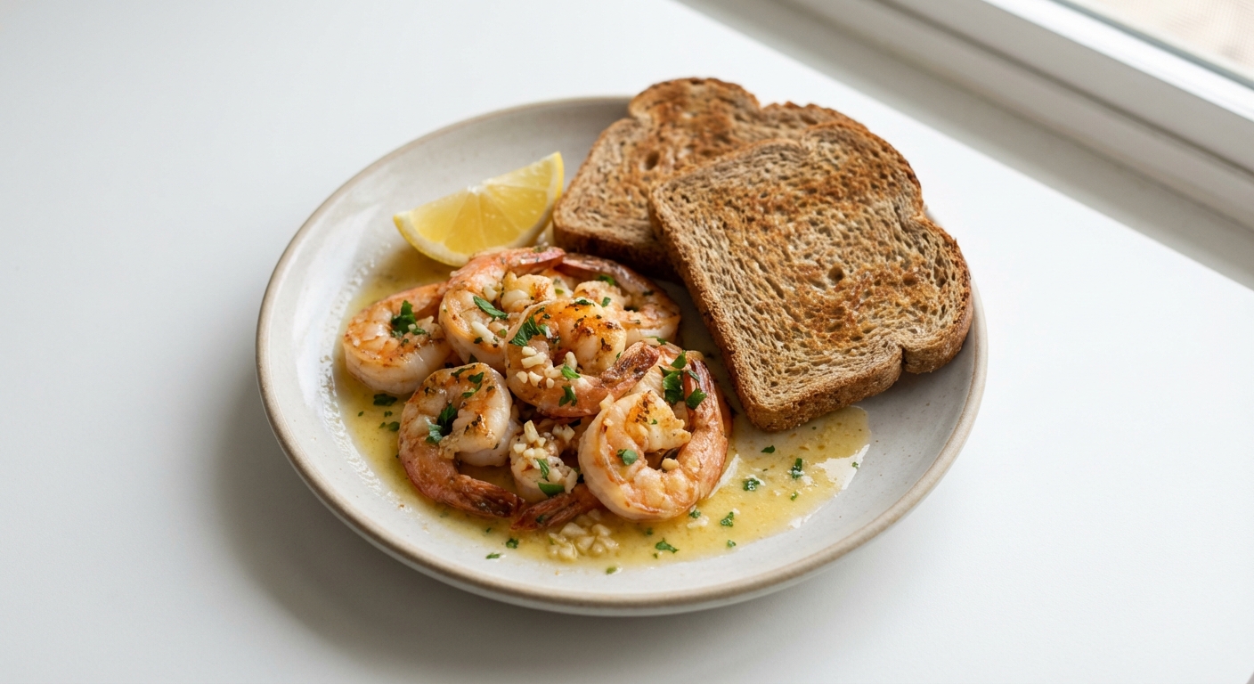 Krewetki w maśle z czosnkiem i cytryną