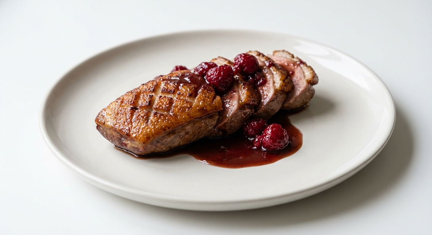 Pieczona Kaczka z Malinami i Miodem