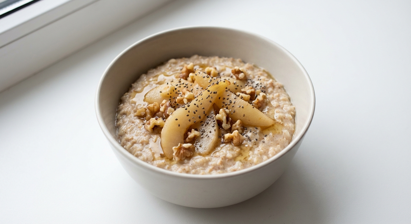 Owsianka z Gruszką, Miodem i Orzechami