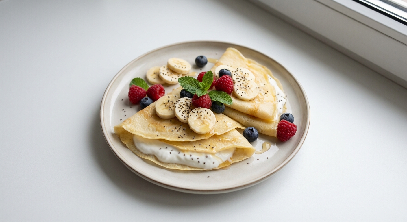 Ryżowe Naleśniki z Kokosem i Owocami