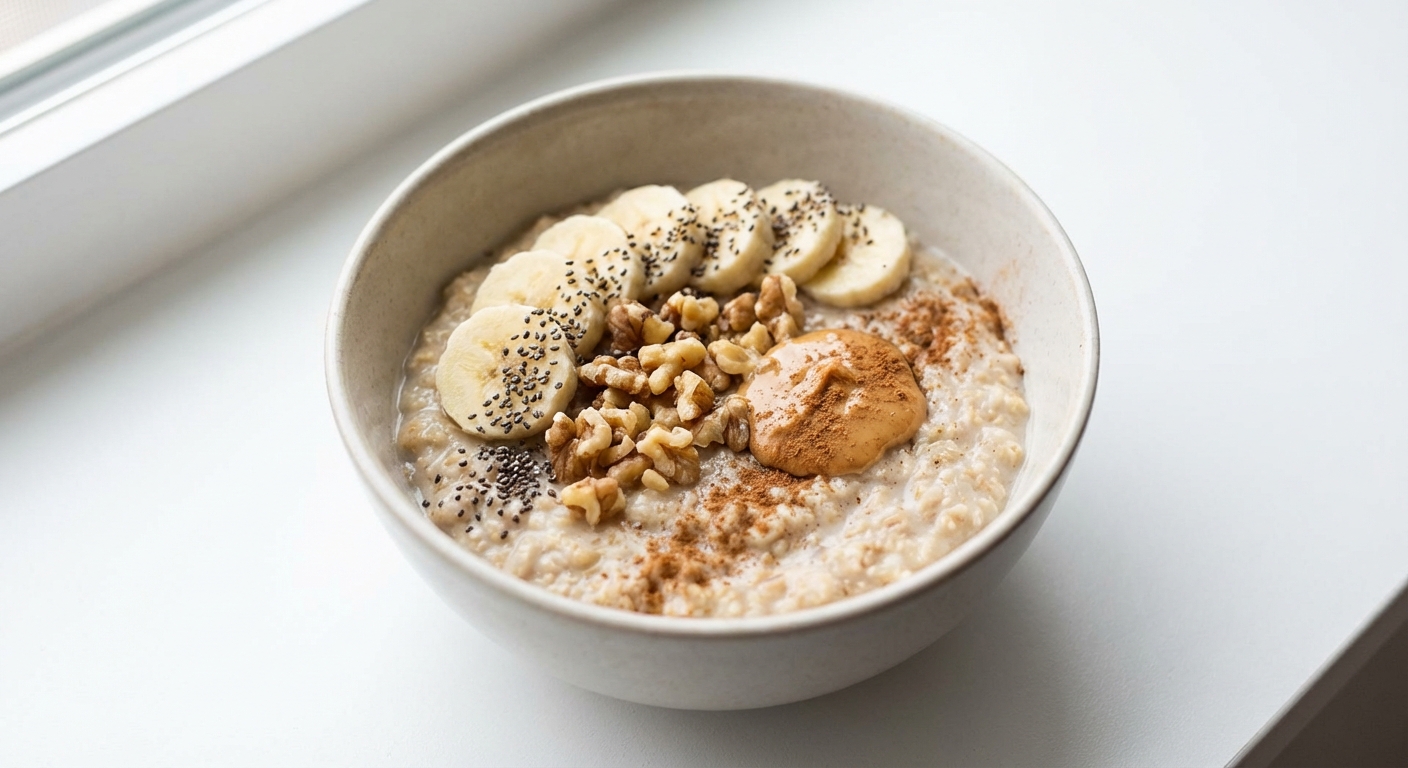Owsianka z Bananem, Orzechami i Chia