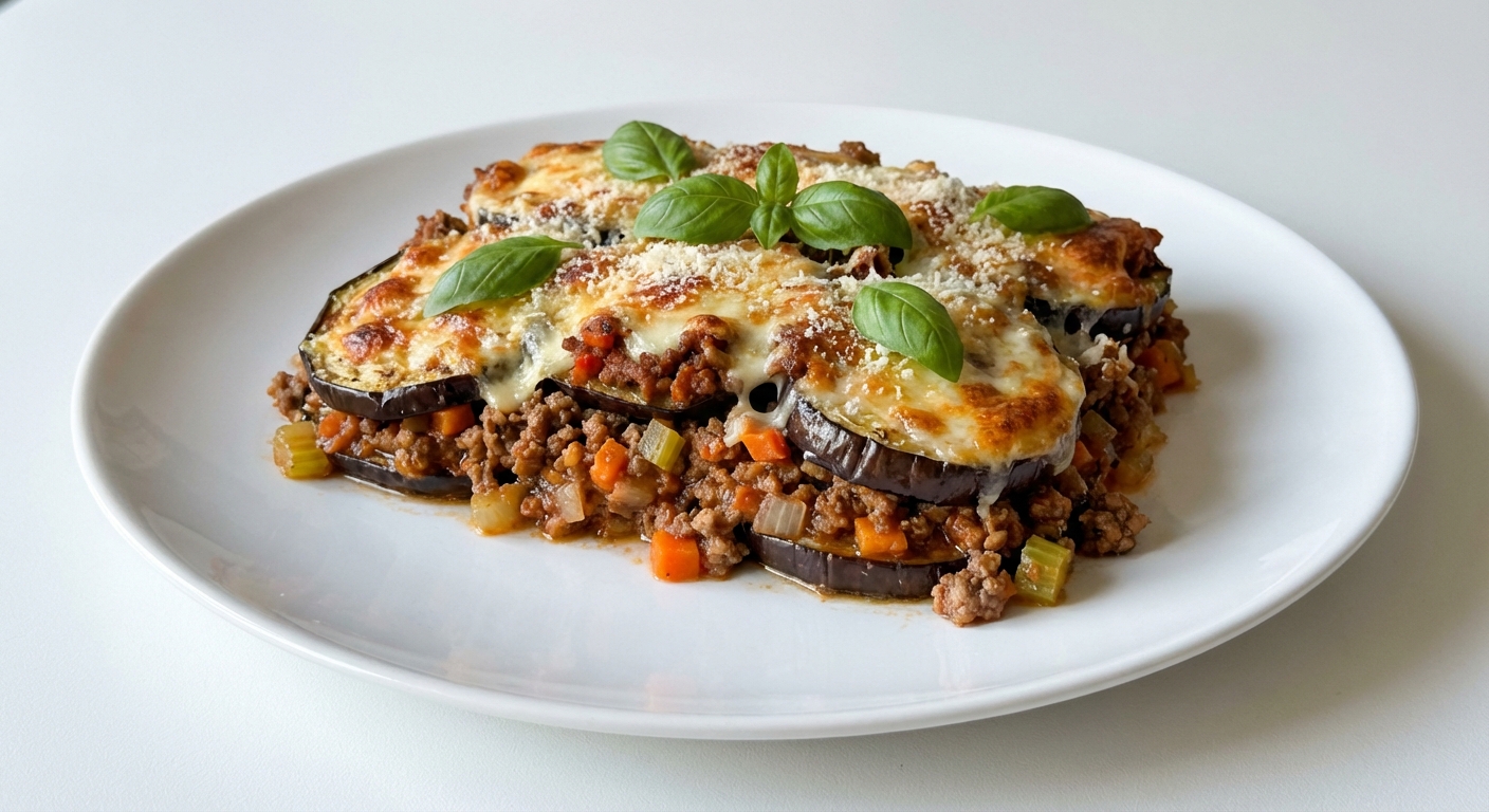 Zapiekanka z Bakłażana, Wołowiny i Mozzarelli