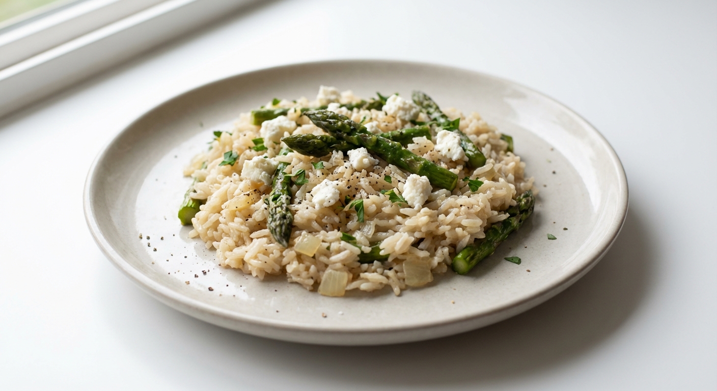 Risotto Basmati ze Szparagami i Kozim Serem