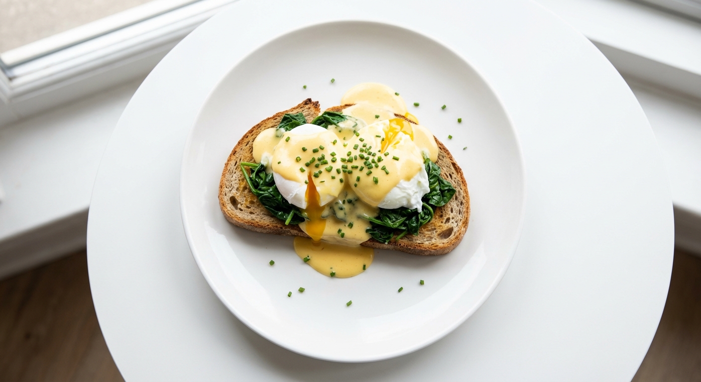 Jajka, Szpinak, Chleb Żytni i Holenderski