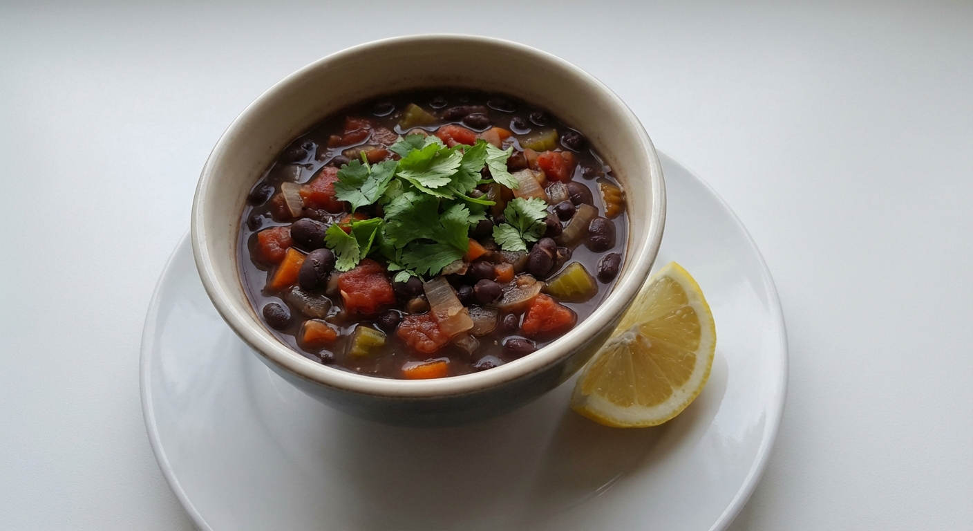 Zupa z Czarnej Fasoli z Kolendrą