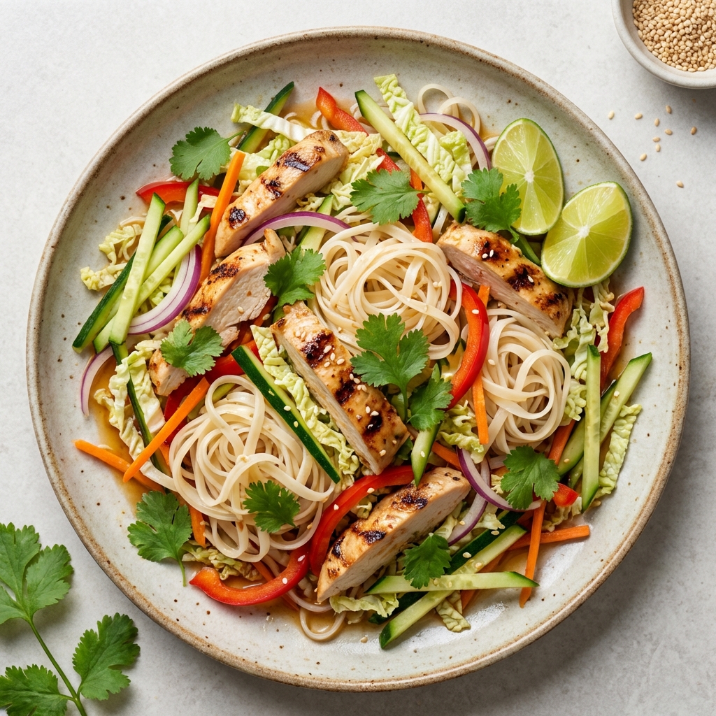 Azjatycka sałatka z kurczakiem i miodem