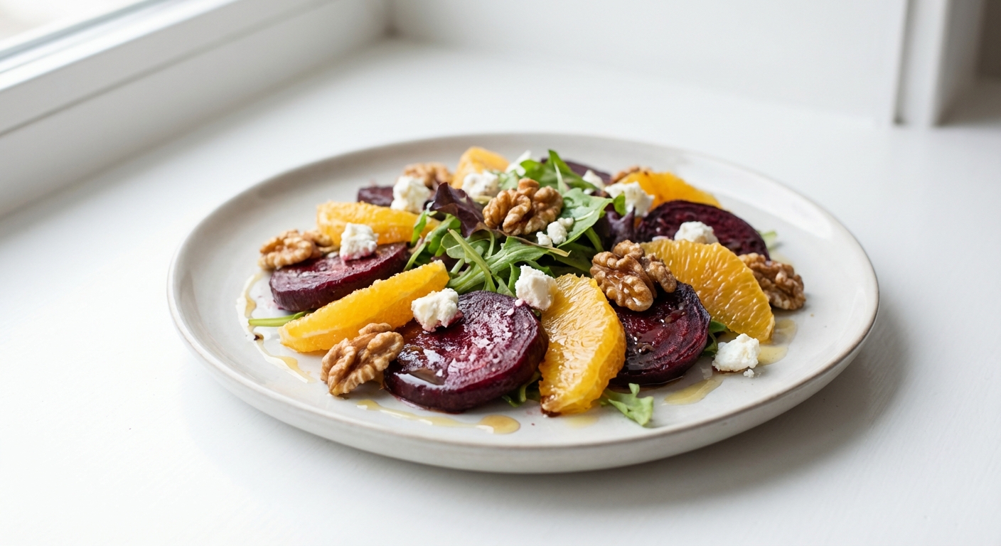 Sałatka z Buraków, Pomarańczy i Orzechów