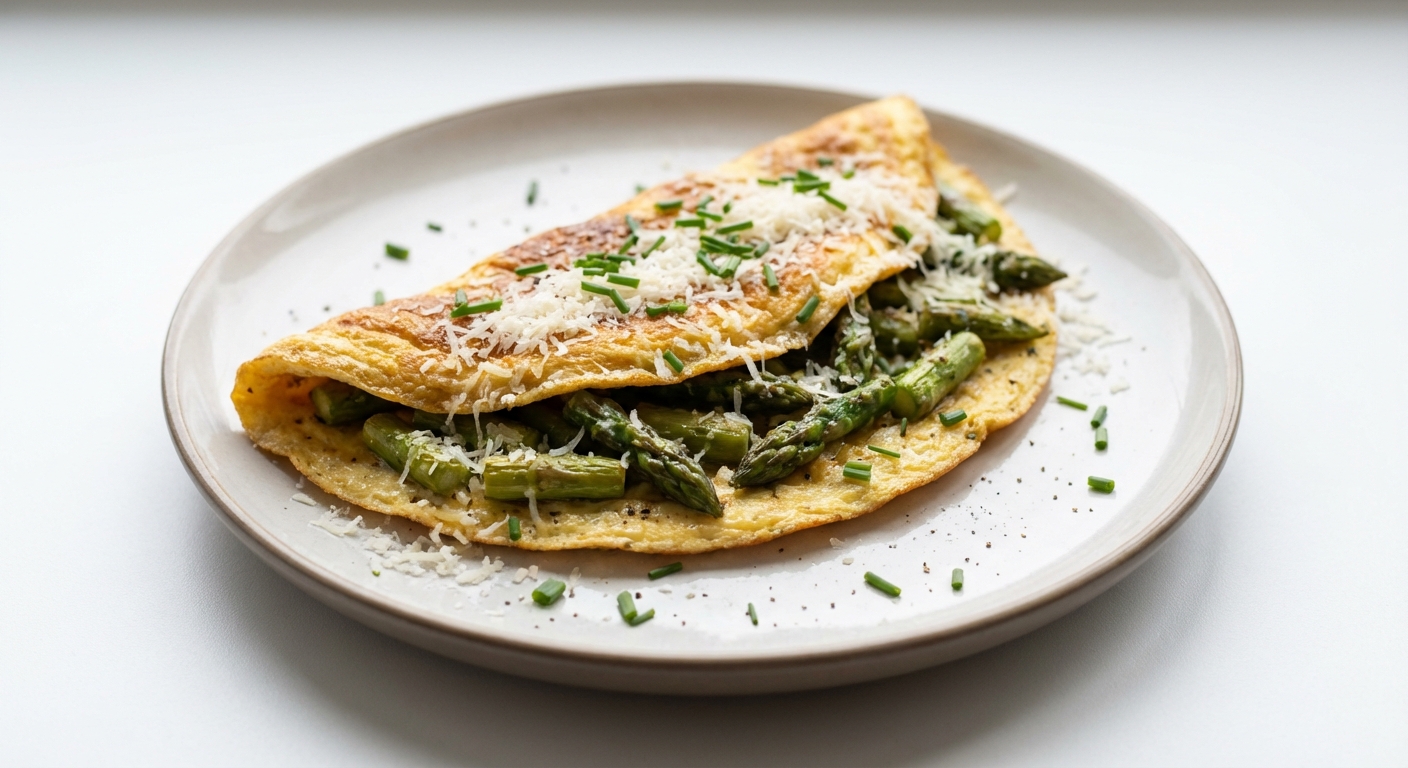 Omlet ze Szparagami, Parmezanem i Szczypiorkiem