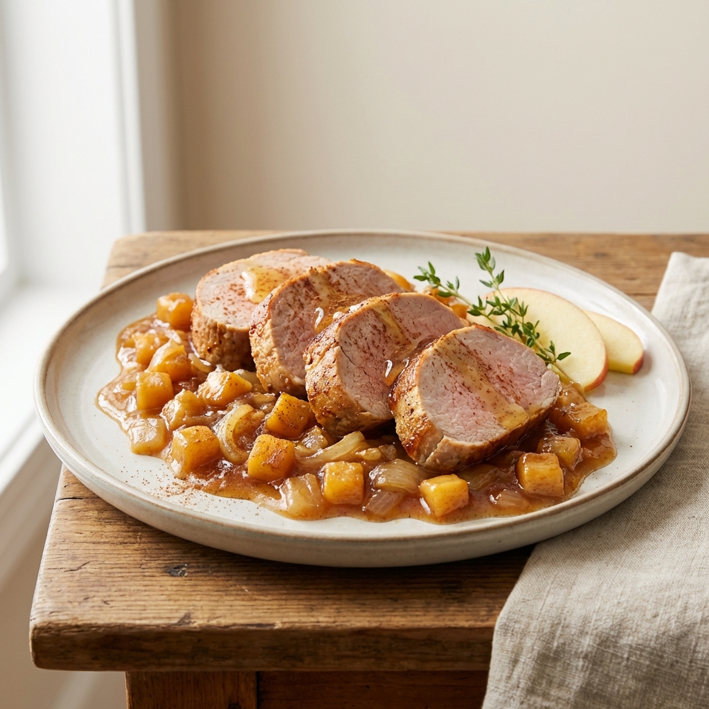 Polędwiczka w Miodowo-Jabłkowym Sosie Cynamonowym