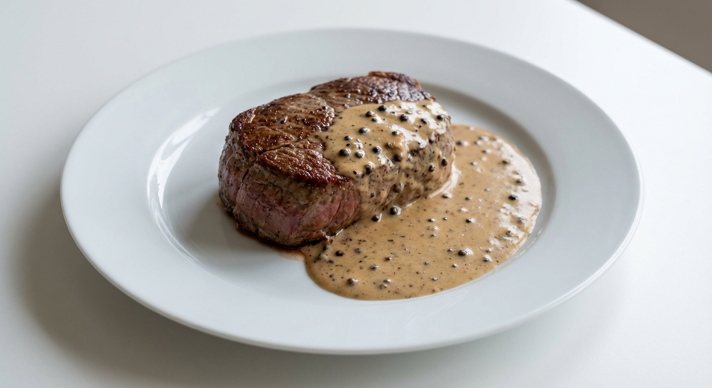 Polędwica wołowa w sosie pieprzowym