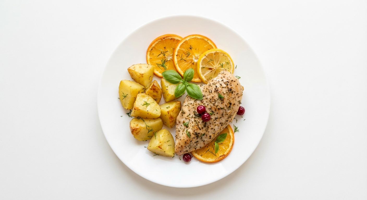 Indyk z Żurawiną, Ziemniakami i Cytrusami