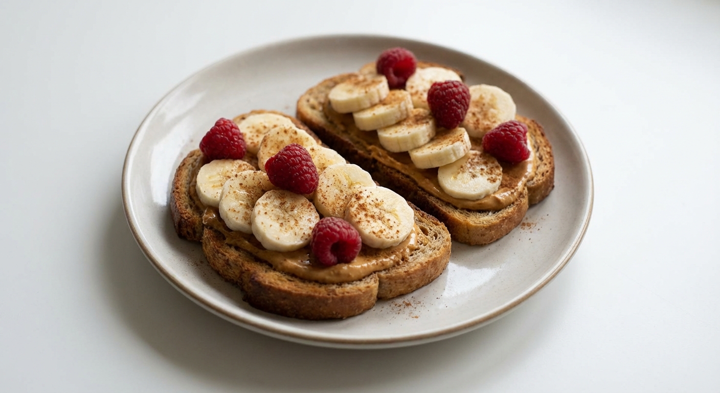 Żytnie tosty z bananem i orzechami