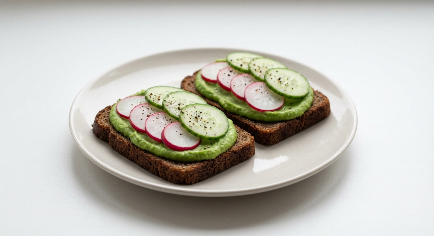 Żytnie kanapki z groszkiem i miętą