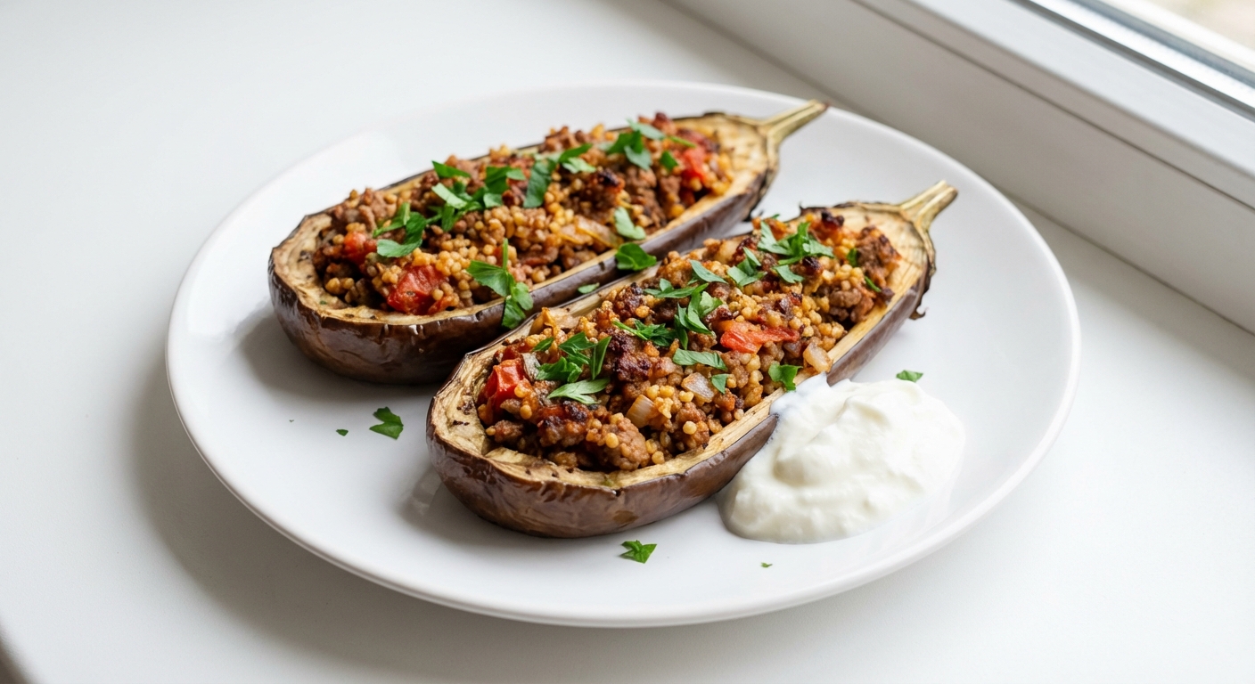 Bakłażan z Indykiem i Kaszą Jaglaną