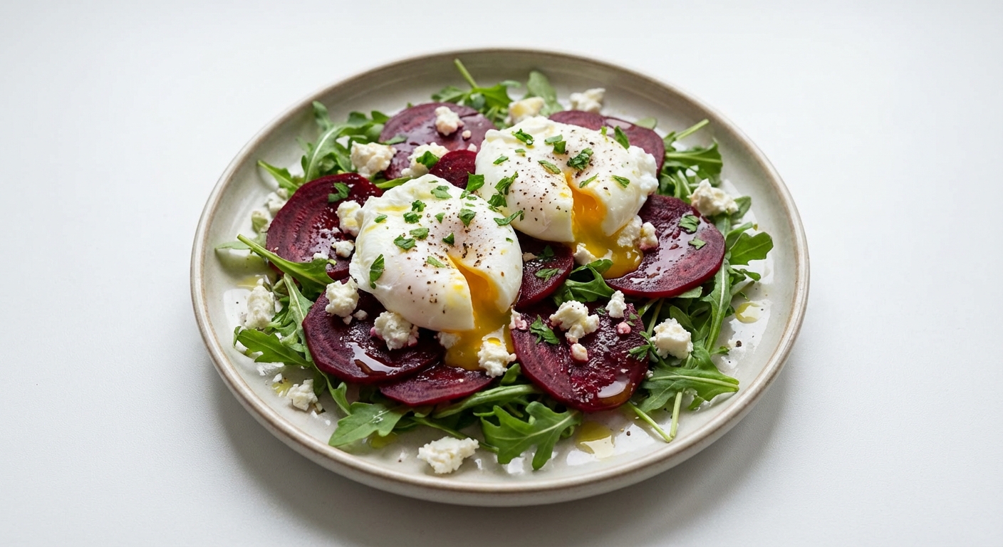 Sałatka z buraków, rukoli i jajka