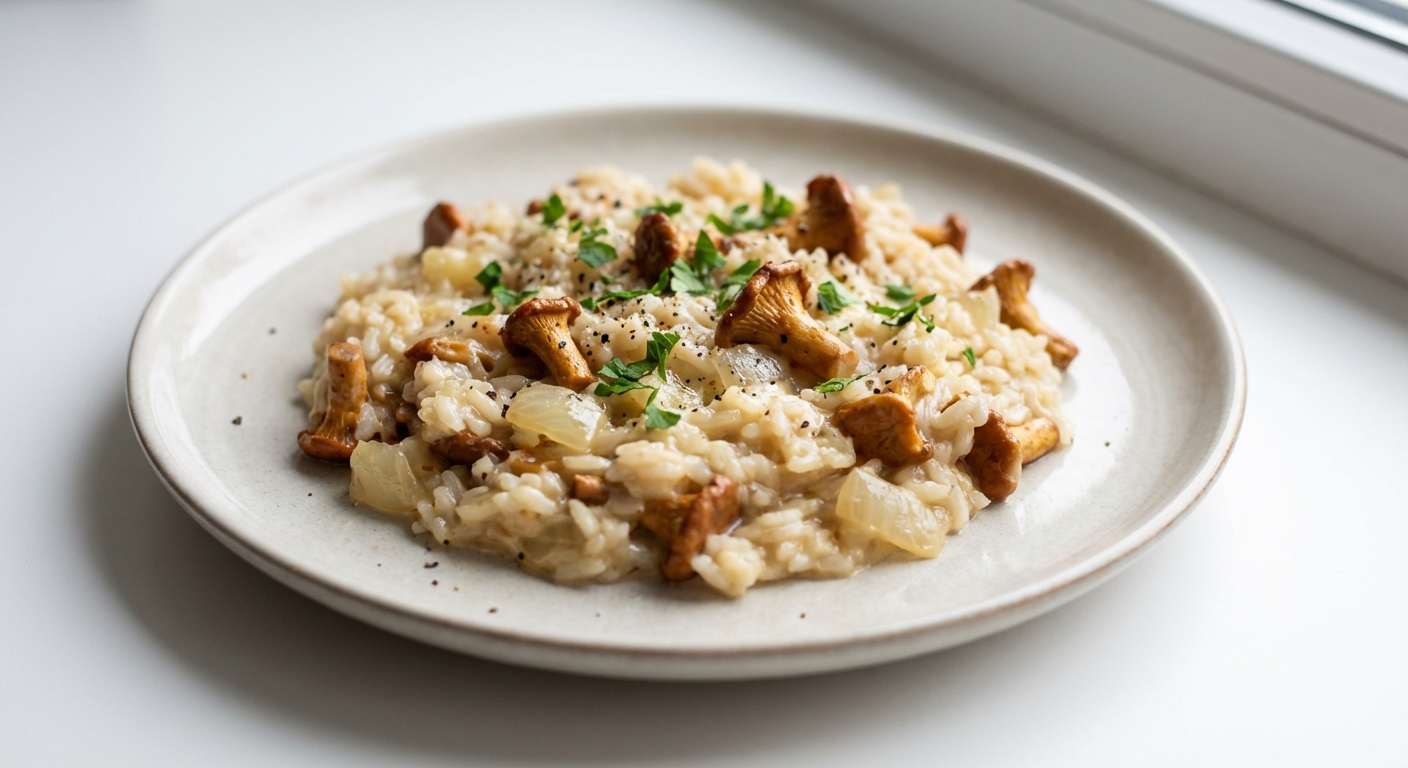 Kremowe Risotto z Kurkami i Parmezanem