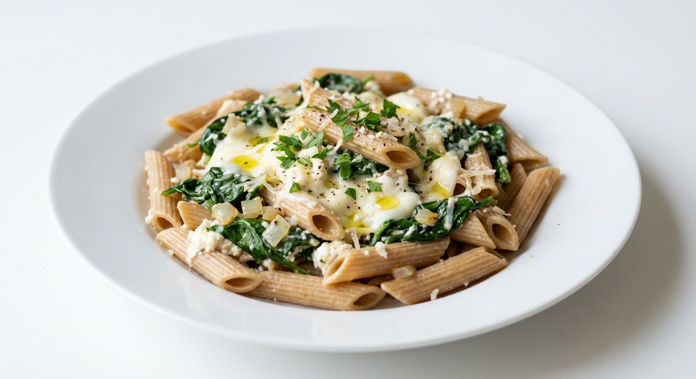 Penne ze Szpinakiem i Ricottą