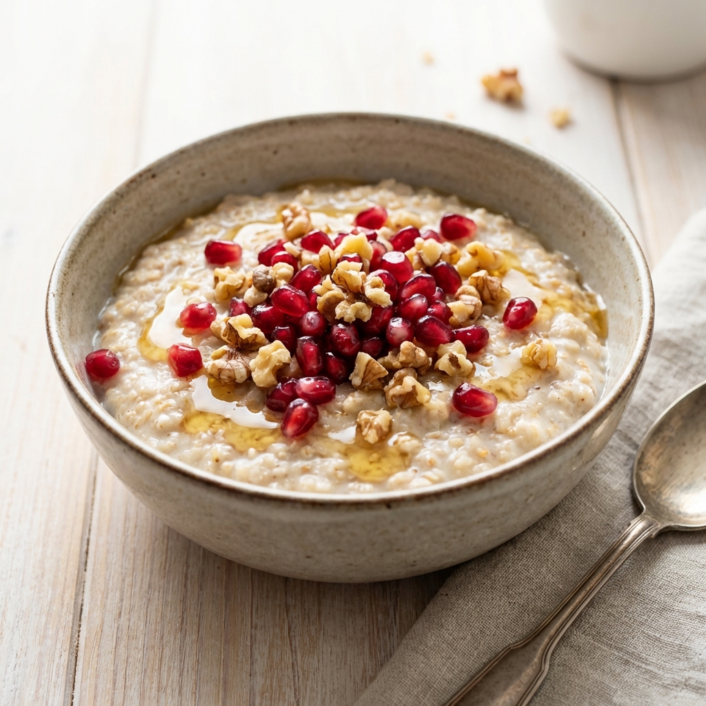 Owsianka z Granatem, Orzechami i Miodem