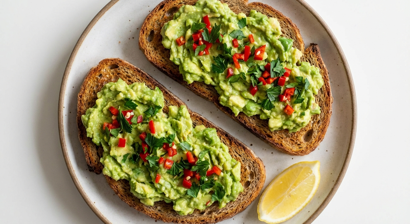 Żytnie Tosty z Awokado, Chili i Cytryną