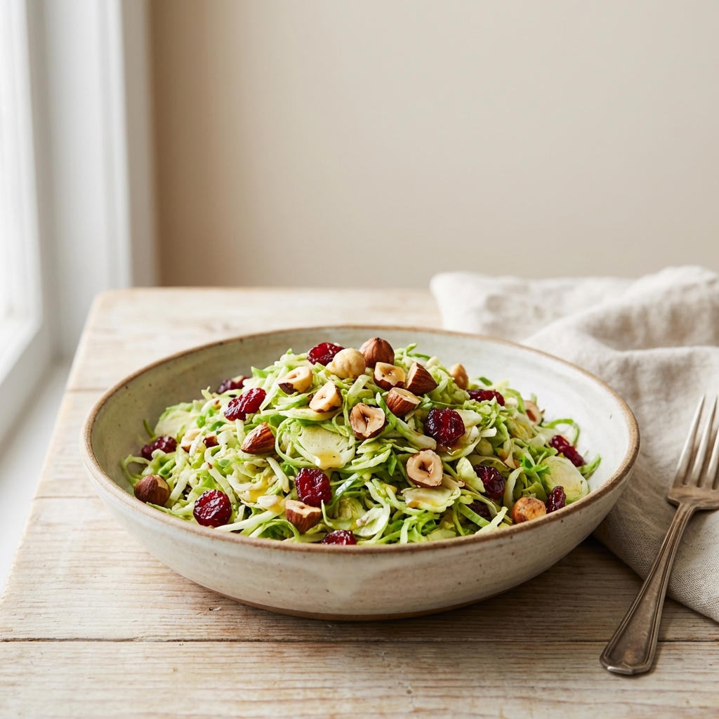 Sałatka z Brukselki, Żurawiny i Orzechów