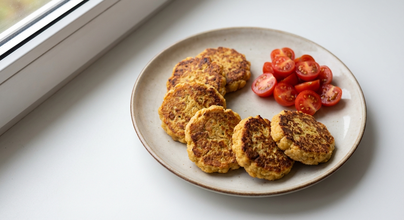 Placuszki z Ciecierzycy z Pomidorami