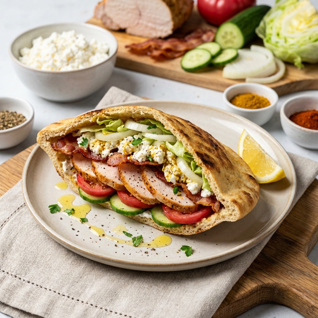 Pita z Indykiem, Twarogiem i Curry