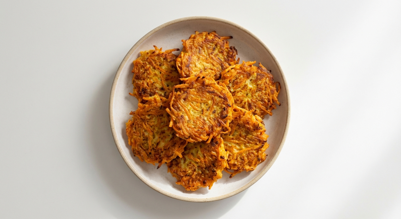 Marchewkowe placuszki z jajkiem i oliwą