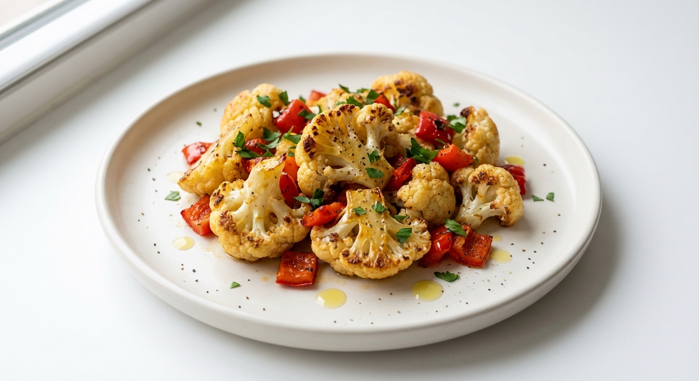 Pieczony Kalafior z Miodem, Cytryną i Papryką