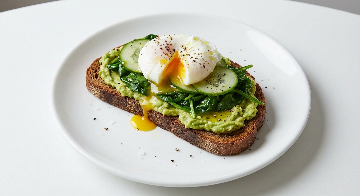 Żytni Tost z Jajkiem, Awokado i Szpinakiem