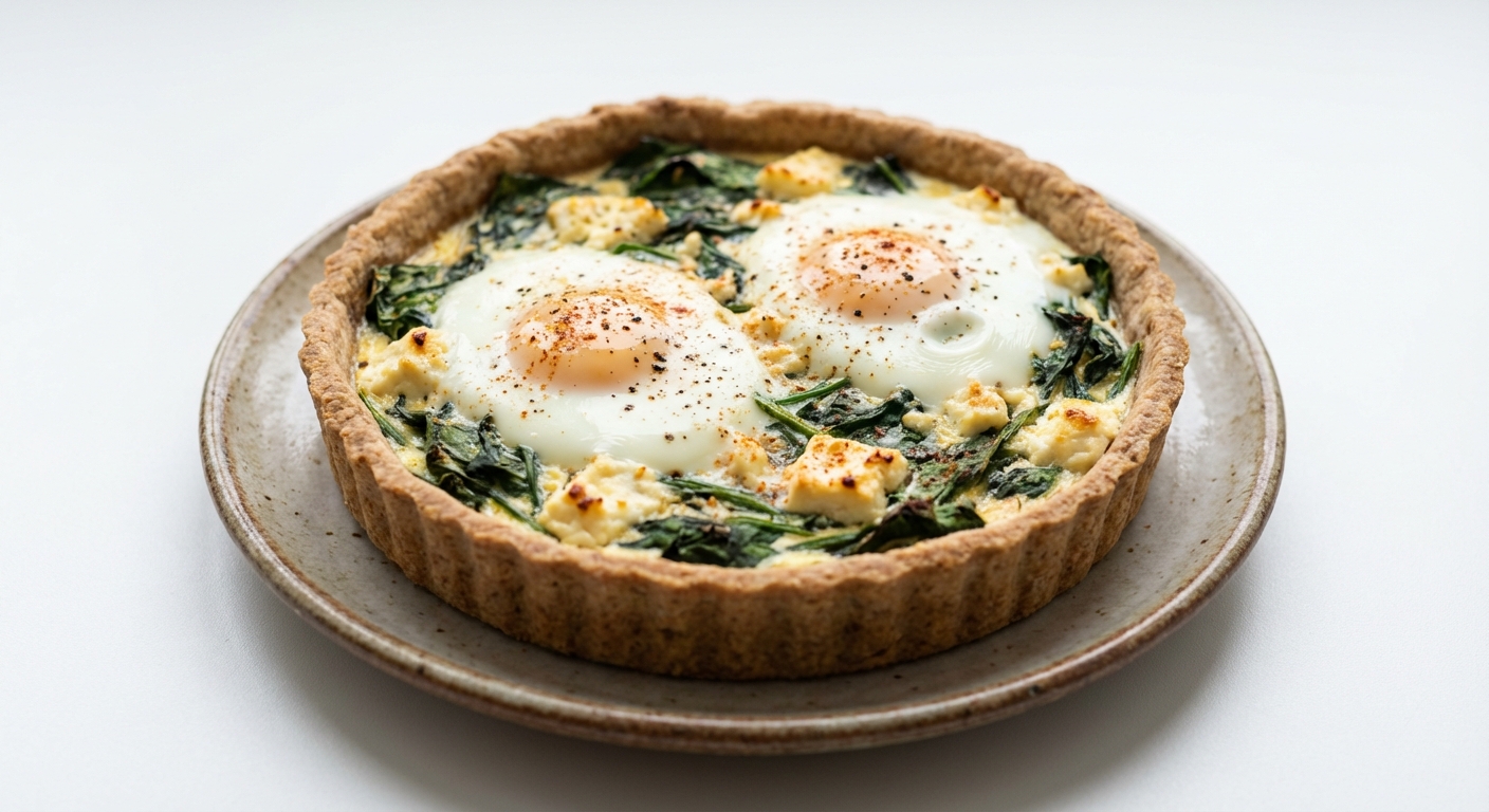 Tarta ze Szpinakiem, Twarogiem i Jajkiem