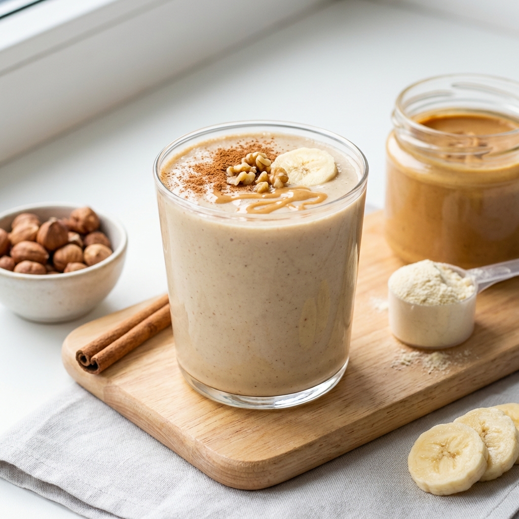 Proteinowy Koktajl Bananowo-Orzechowy z Cynamonem