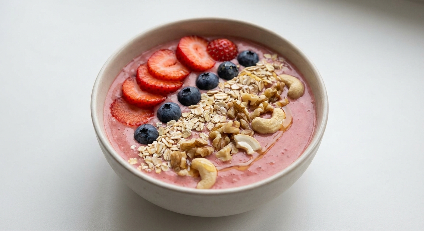 Smoothie Bowl z Truskawkami i Orzechami