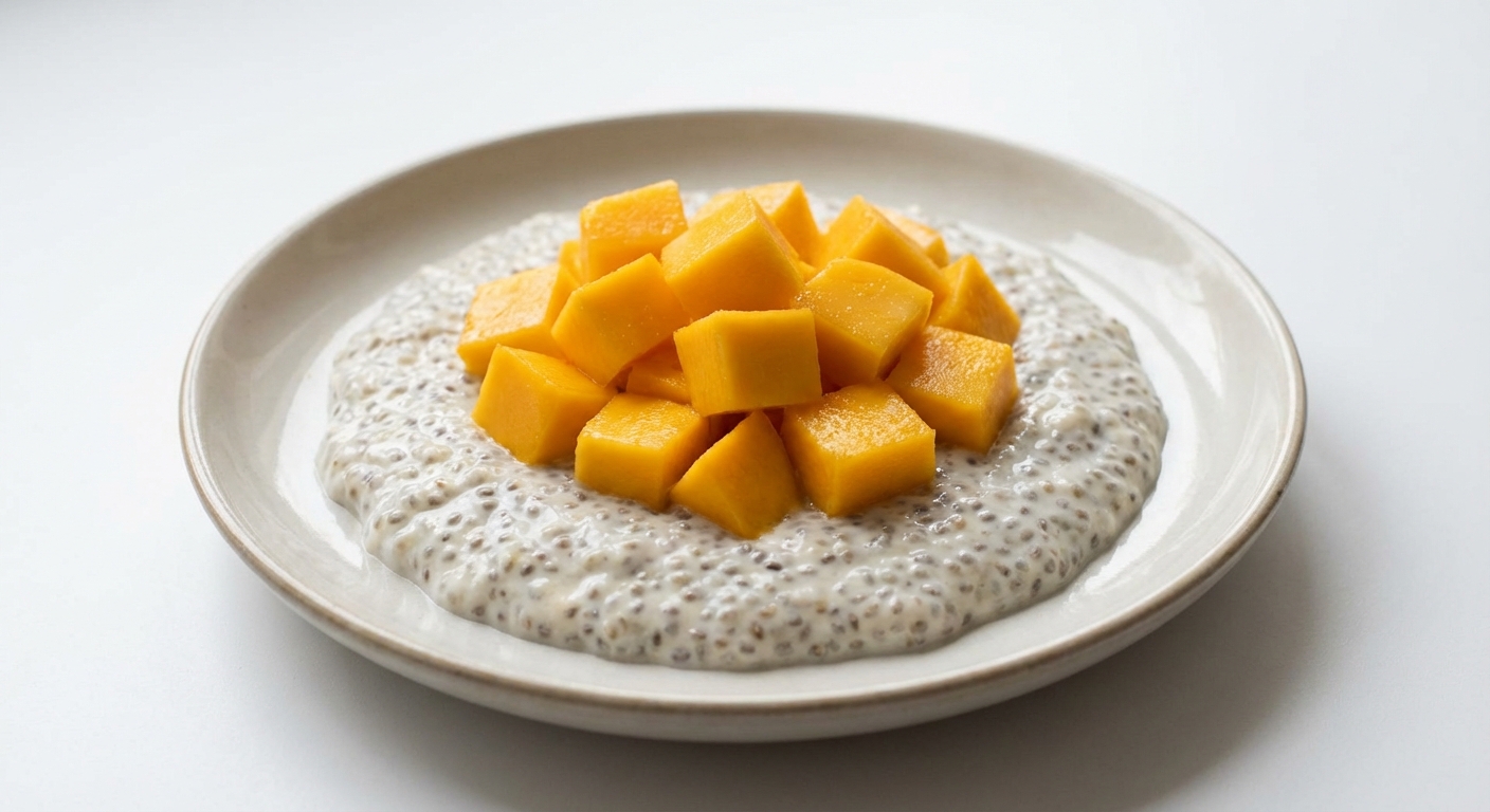 Chia Pudding z Mango, Kokosem i Miodem